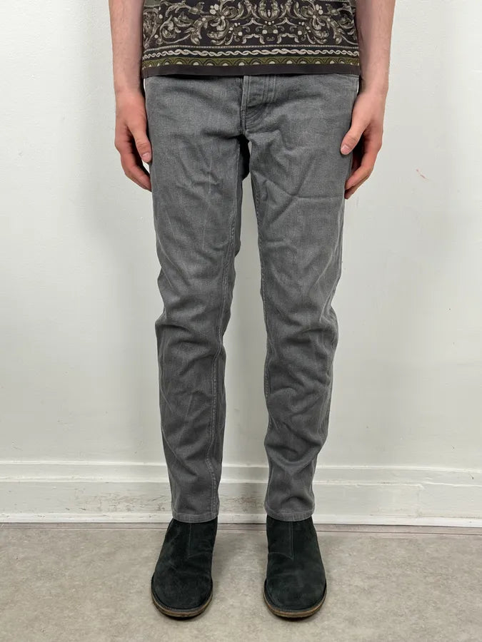 SS2015 Prada Dark Grey Washed Slim Denim Jeans RDsOZFl 1