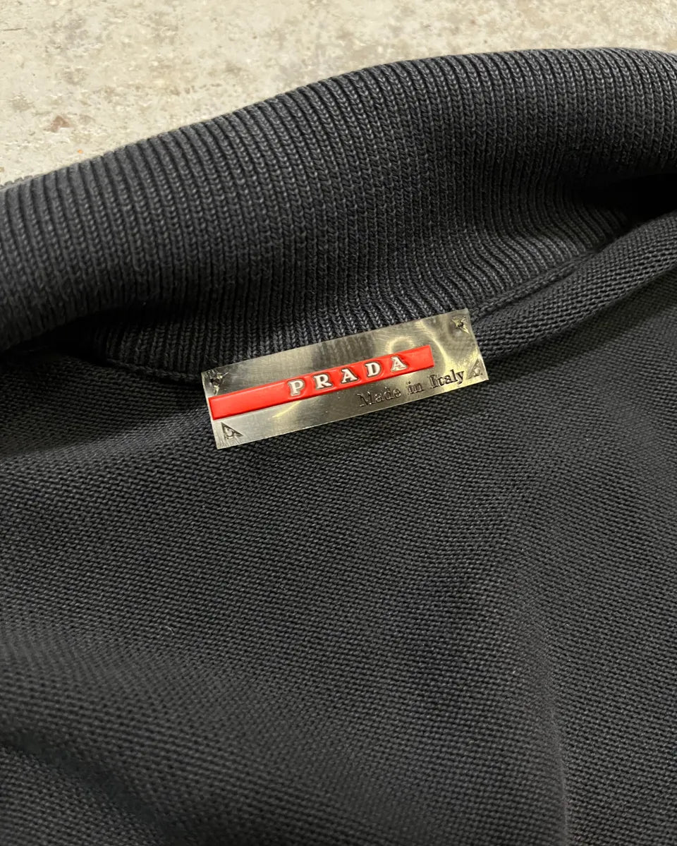 2000s Prada Dark Grey Faded Zip-up Sweater bKVaIiv 10