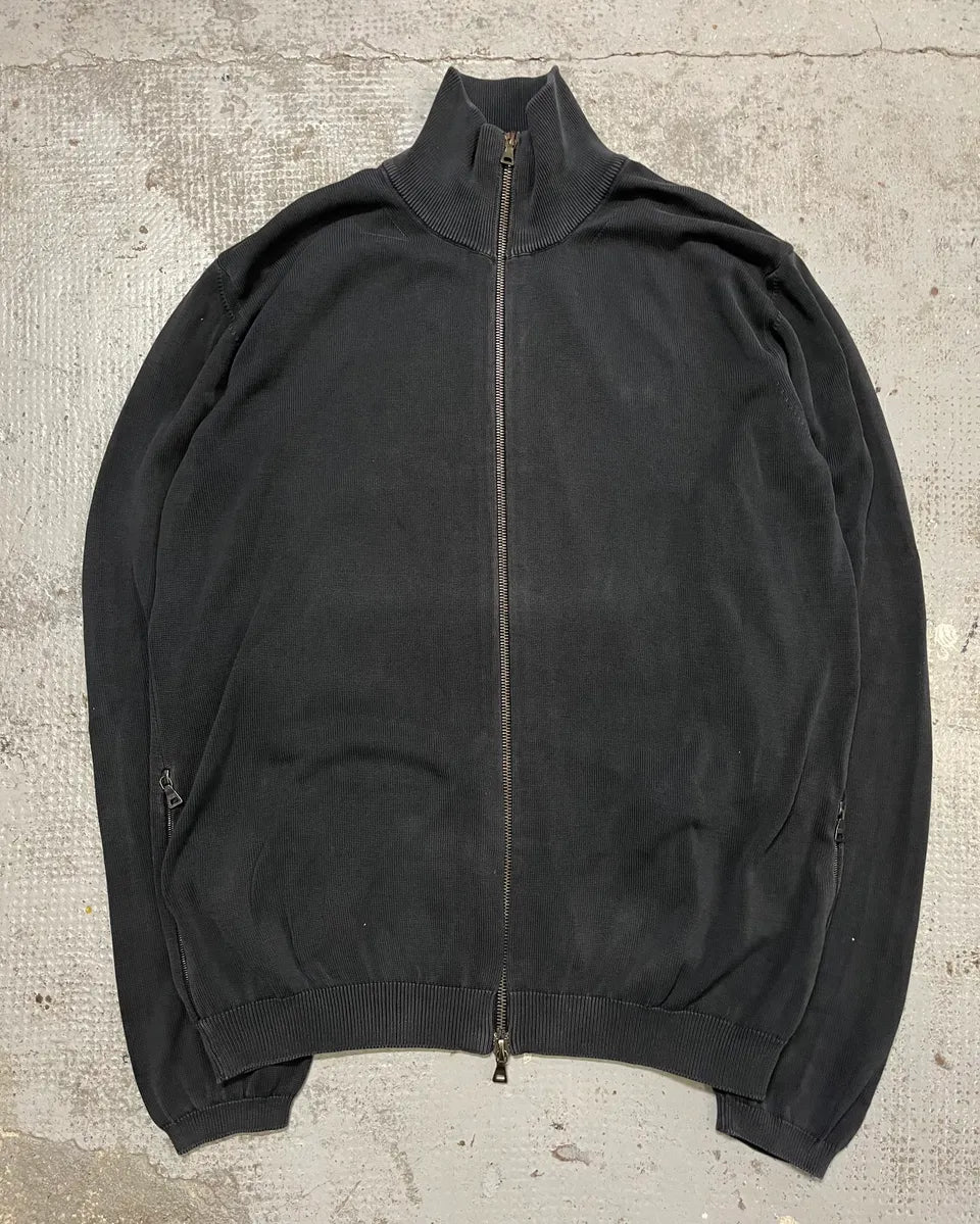 2000s Prada Dark Grey Faded Zip-up Sweater bKVaIiv 3