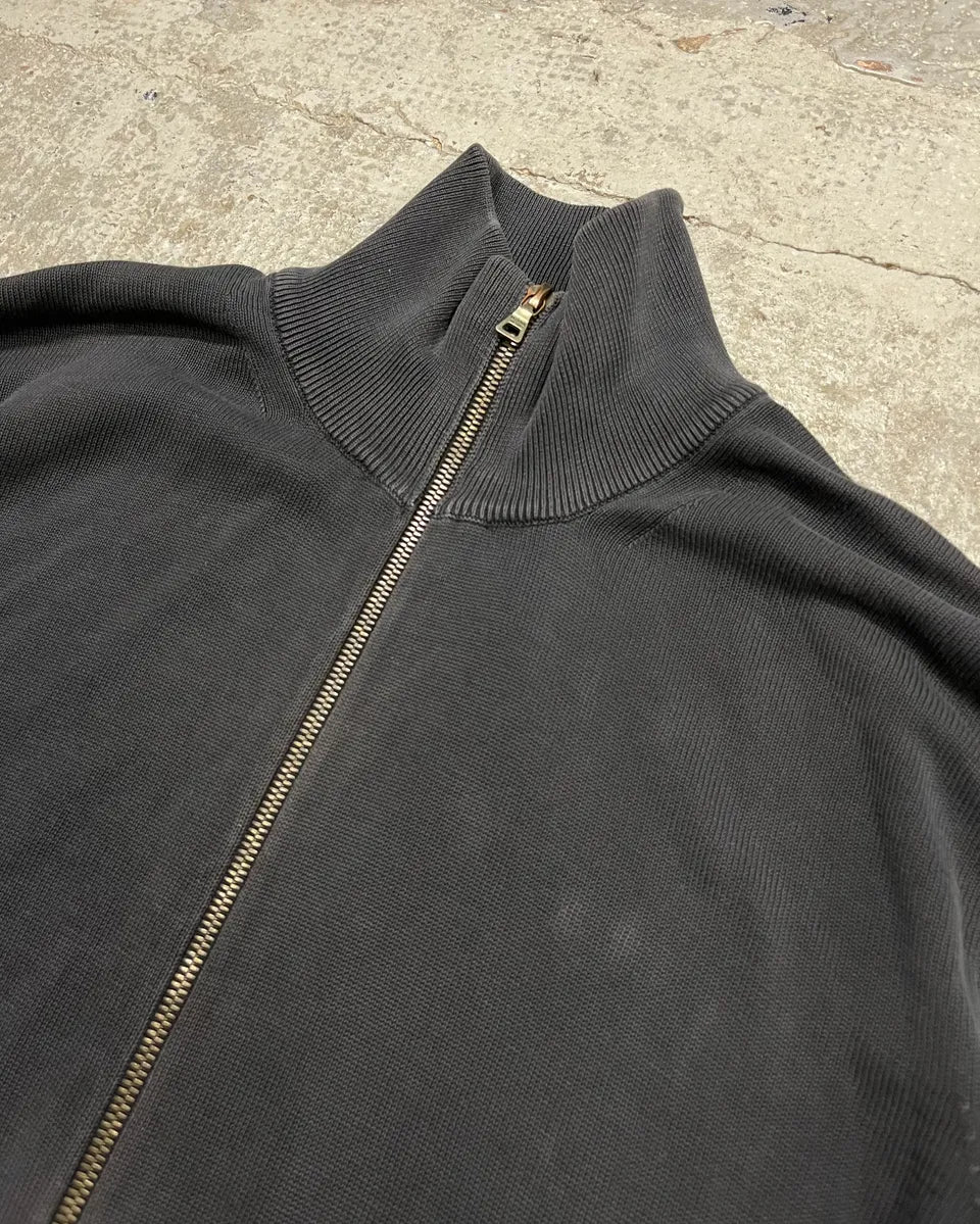 2000s Prada Dark Grey Faded Zip-up Sweater bKVaIiv 4