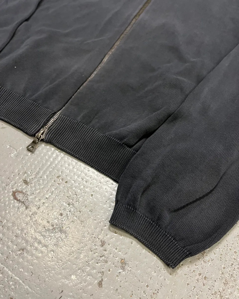 2000s Prada Dark Grey Faded Zip-up Sweater bKVaIiv 5