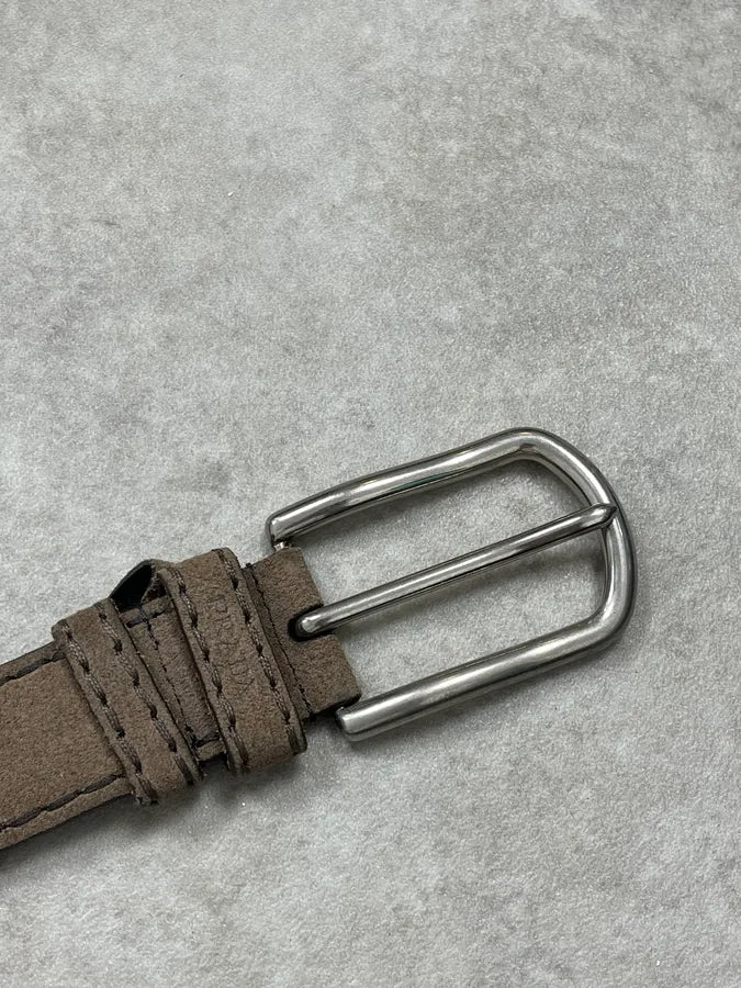 2000s Prada Grey Suede Leather Belt fMiEwMV 4