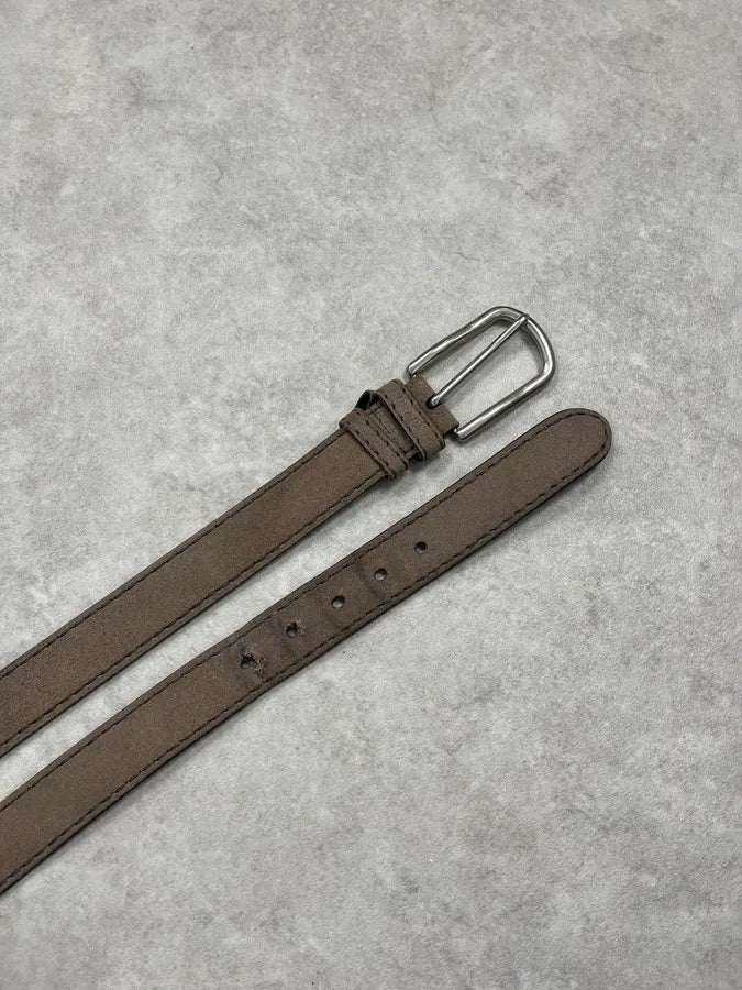 2000s Prada Grey Suede Leather Belt fMiEwMV 2