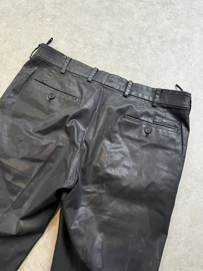 2000s Prada Black Waxed Pants ykRIIeV 7