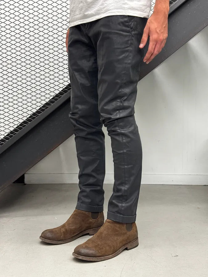 2000s Prada Black Waxed Pants ykRIIeV 3