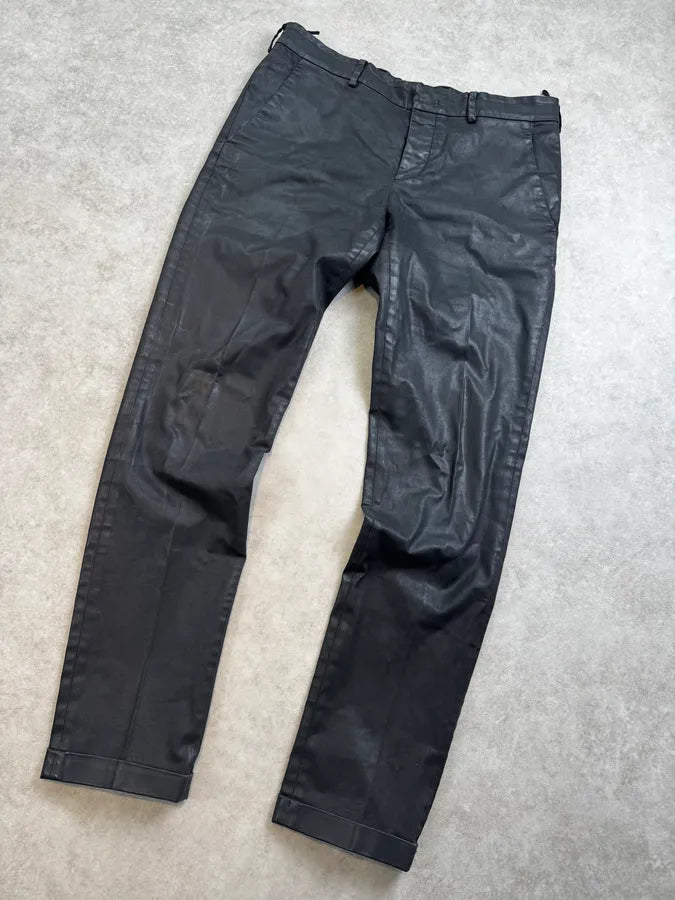 2000s Prada Black Waxed Pants ykRIIeV 8