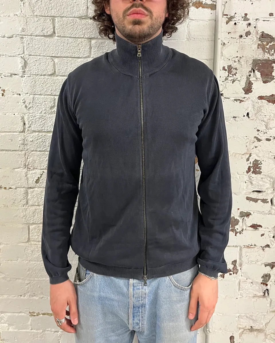 2000s Prada Dark Grey Zip-Up Sweater zObyoXv 1