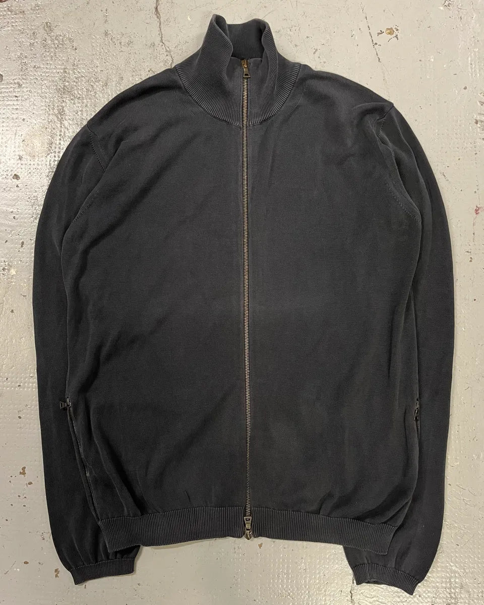2000s Prada Dark Grey Zip-Up Sweater zObyoXv 3