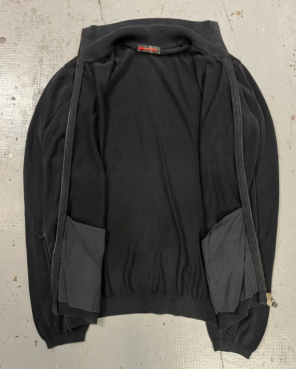 2000s Prada Dark Grey Zip-Up Sweater zObyoXv 8