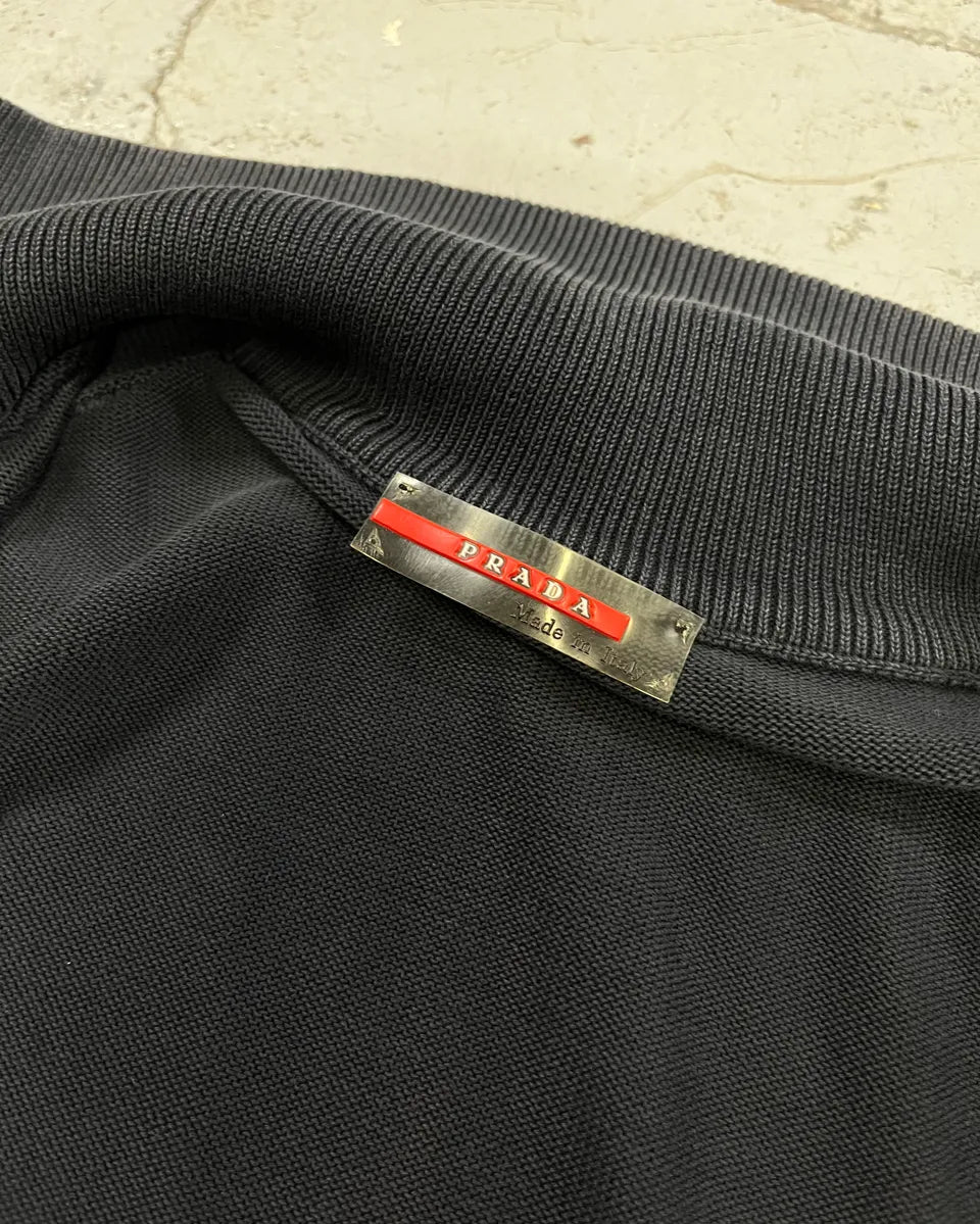 2000s Prada Dark Grey Zip-Up Sweater zObyoXv 9