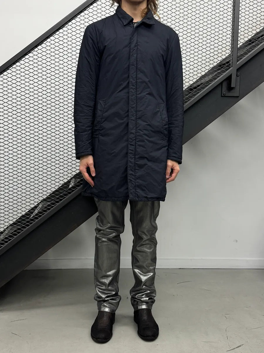 2000s Prada Dark Navy Reversible Long Coat vijqtLu 0