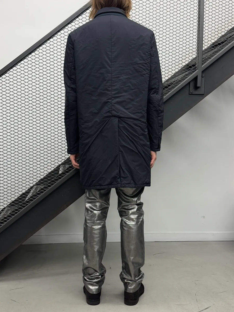 2000s Prada Dark Navy Reversible Long Coat vijqtLu 1