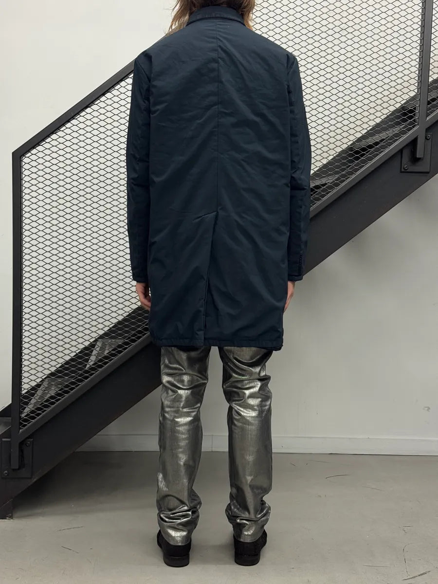 2000s Prada Dark Navy Reversible Long Coat vijqtLu 12