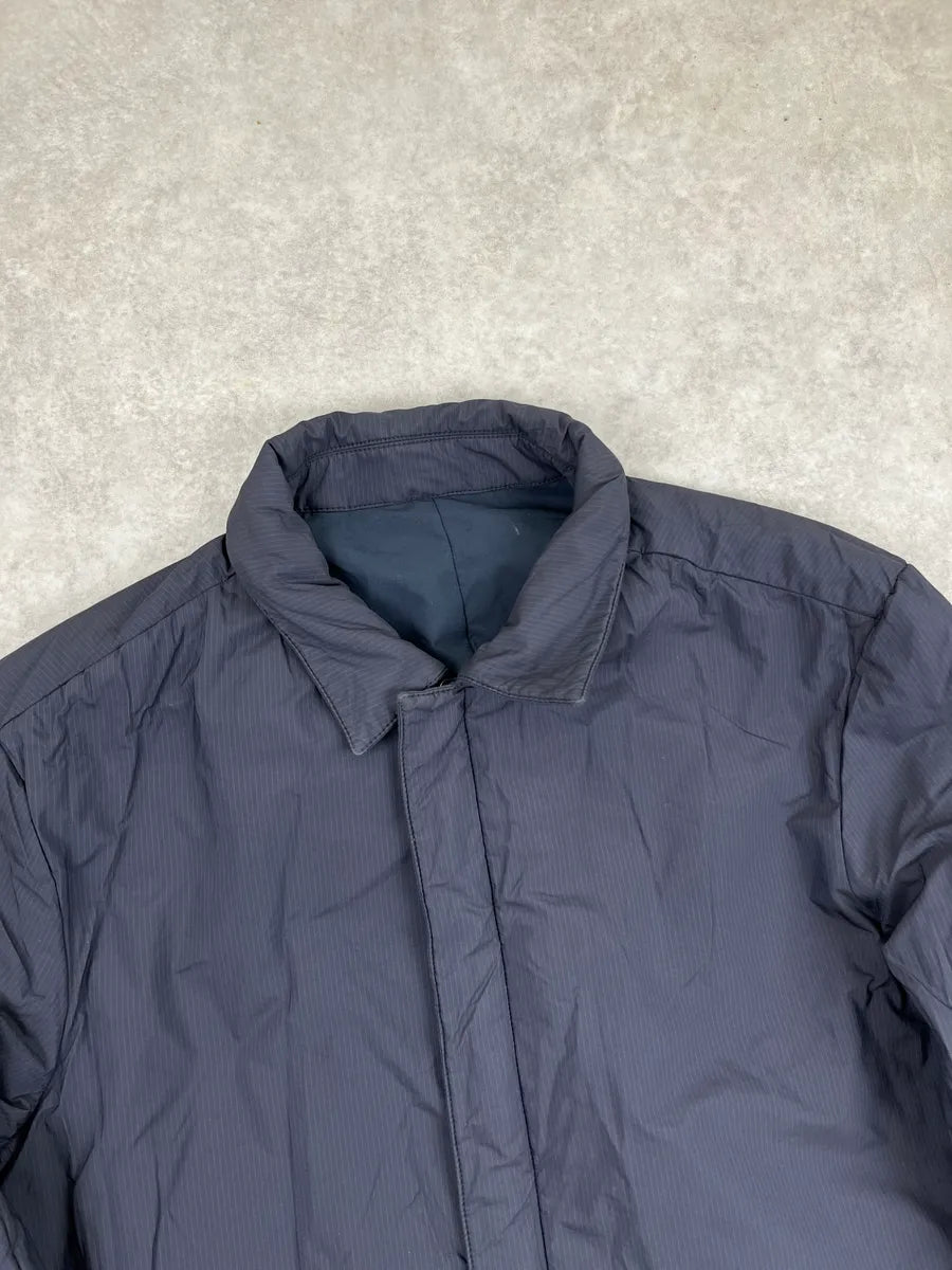 2000s Prada Dark Navy Reversible Long Coat vijqtLu 14