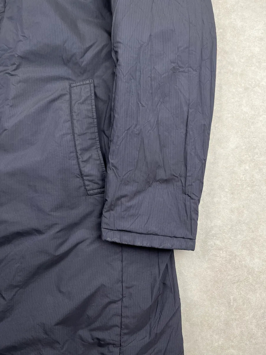 2000s Prada Dark Navy Reversible Long Coat vijqtLu 16