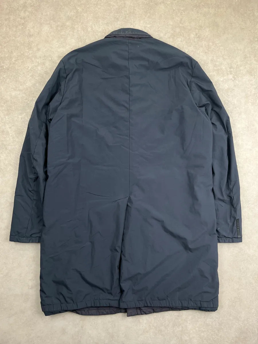2000s Prada Dark Navy Reversible Long Coat vijqtLu 3