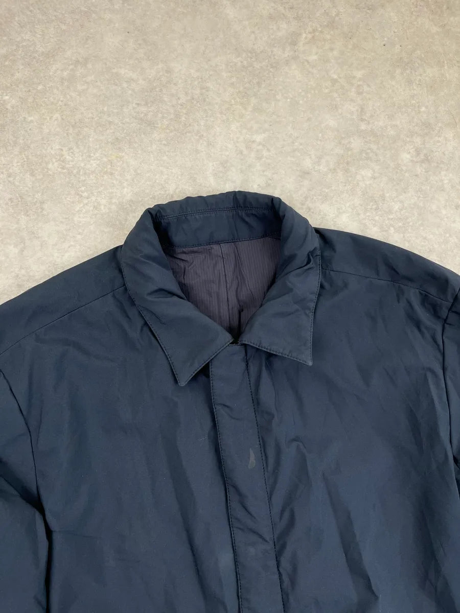 2000s Prada Dark Navy Reversible Long Coat vijqtLu 4