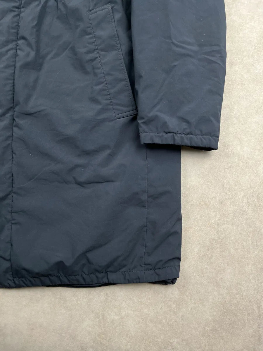 2000s Prada Dark Navy Reversible Long Coat vijqtLu 6