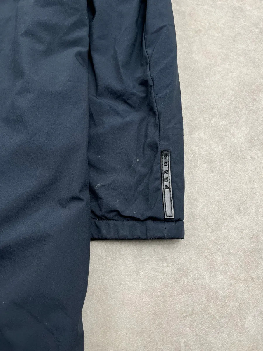 2000s Prada Dark Navy Reversible Long Coat vijqtLu 7