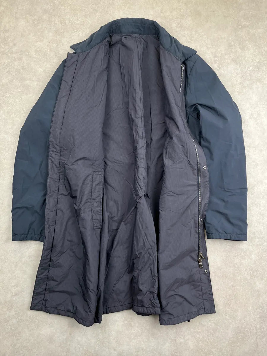 2000s Prada Dark Navy Reversible Long Coat vijqtLu 9
