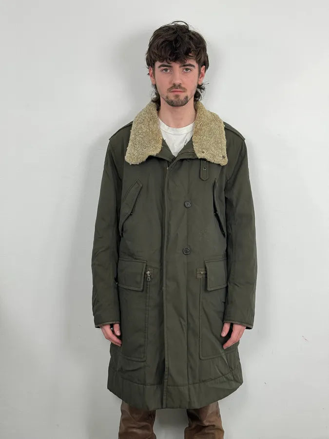 2000s Prada Dark Olive Green Parka Long Jacket xgQmNUs 0