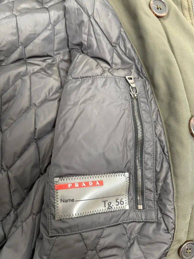 2000s Prada Dark Olive Green Parka Long Jacket xgQmNUs 9
