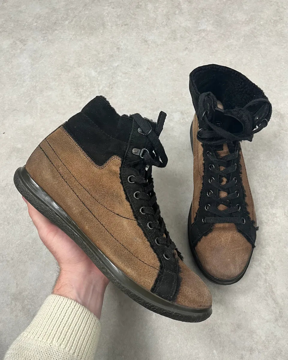 2000s Prada Distressed Brown Suede Leather Boots SgYGuBt 0