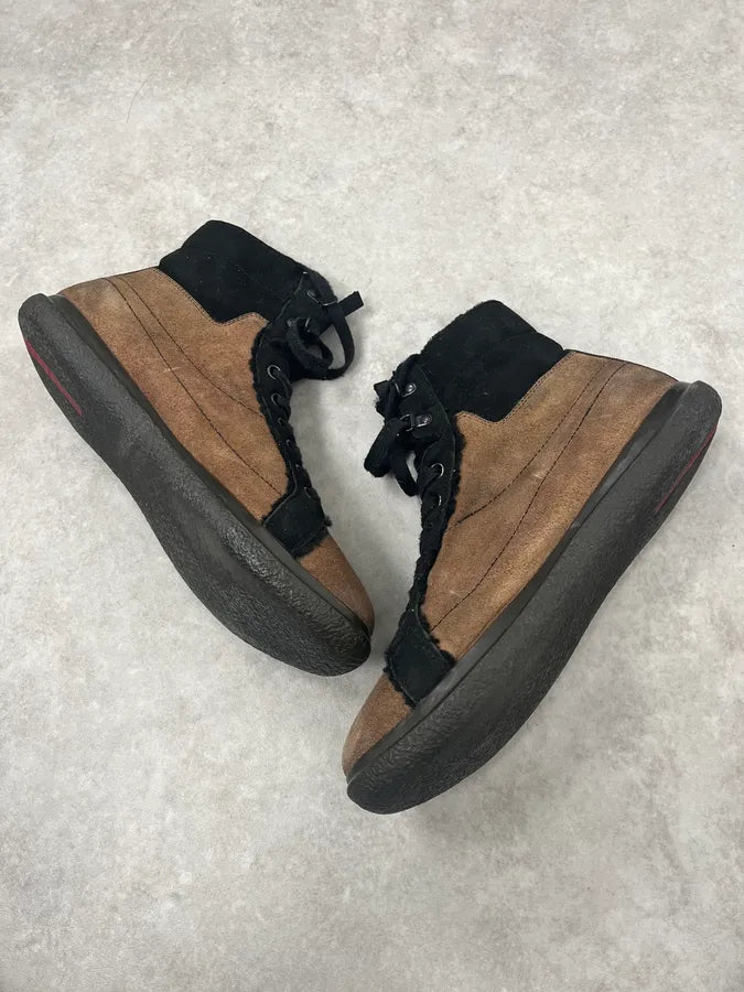 2000s Prada Distressed Brown Suede Leather Boots SgYGuBt 2