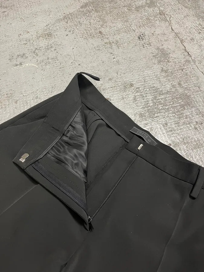 2000s Prada Elegant Black Tailored Pants EcKnZZZ 8