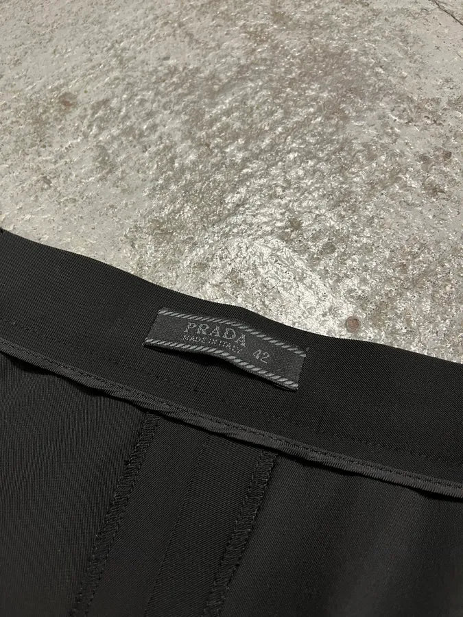 2000s Prada Elegant Black Tailored Pants EcKnZZZ 9