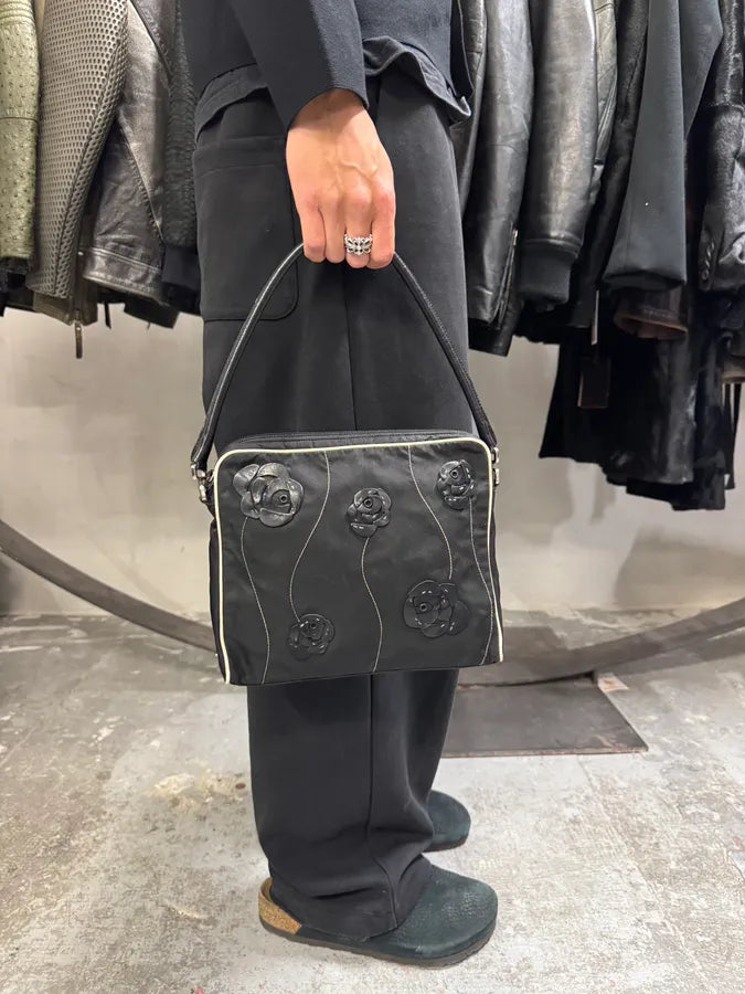 2000s Prada Embellished Flowers Black Handle Bag (OS) nyMlKSb 1