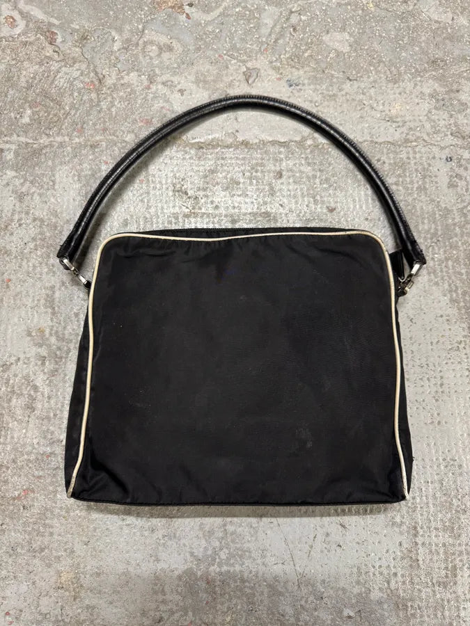 2000s Prada Embellished Flowers Black Handle Bag (OS) nyMlKSb 5