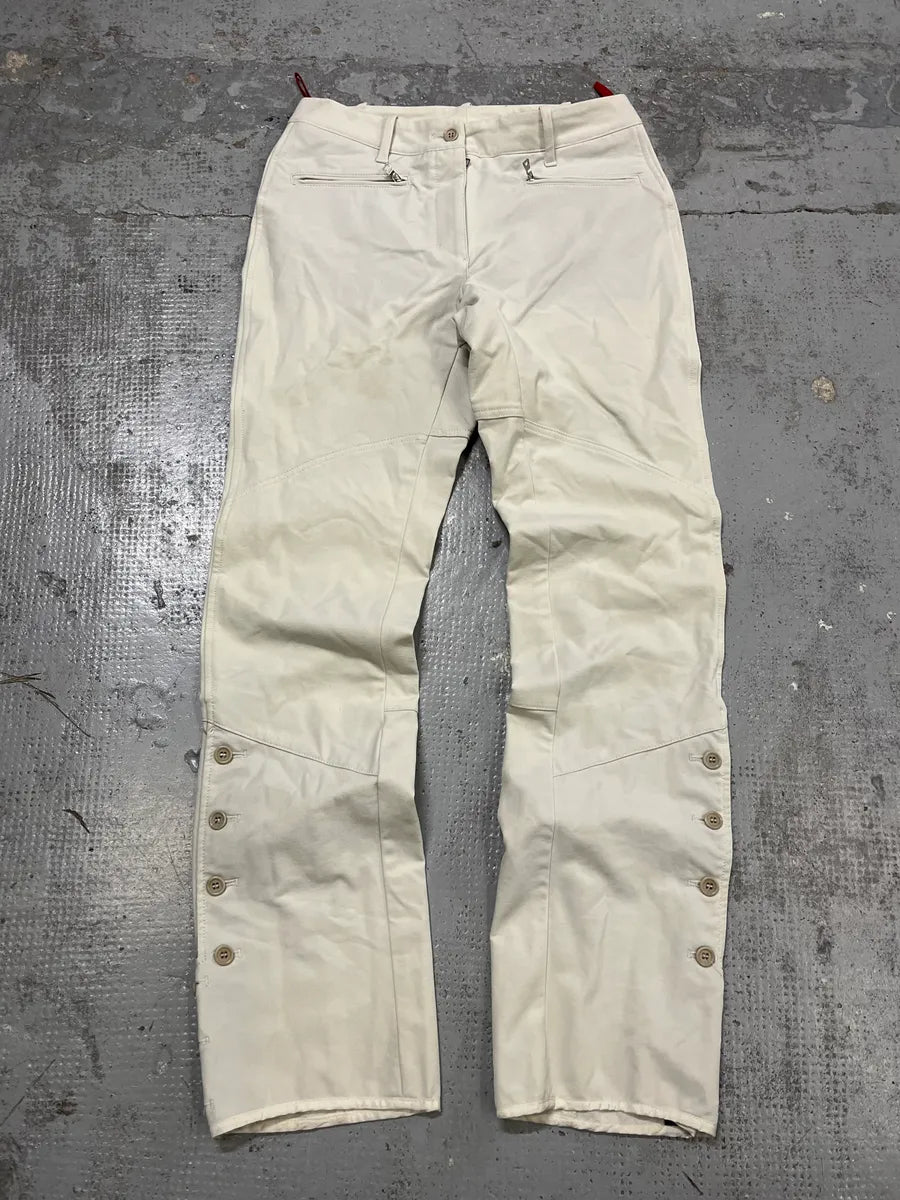 2000s Prada Equestrian Button-Leg White Pants OqlrBko 3