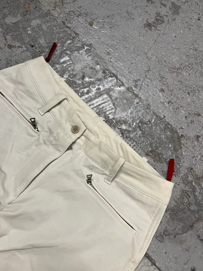 2000s Prada Equestrian Button-Leg White Pants OqlrBko 4