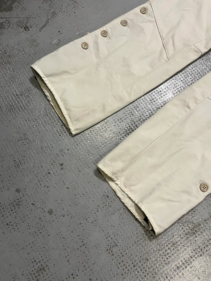 2000s Prada Equestrian Button-Leg White Pants OqlrBko 5