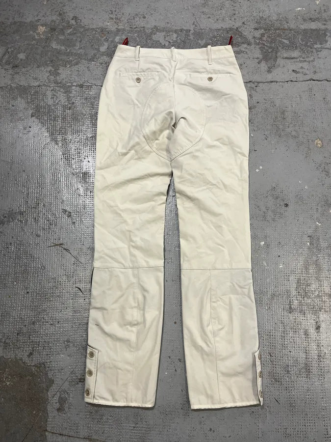 2000s Prada Equestrian Button-Leg White Pants OqlrBko 6