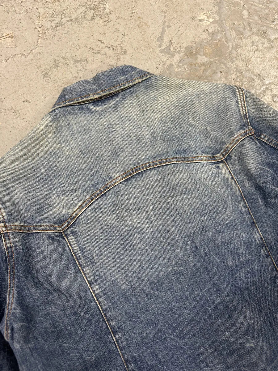 2000s Prada Faded Blue Denim Jacket (S/M) 11
