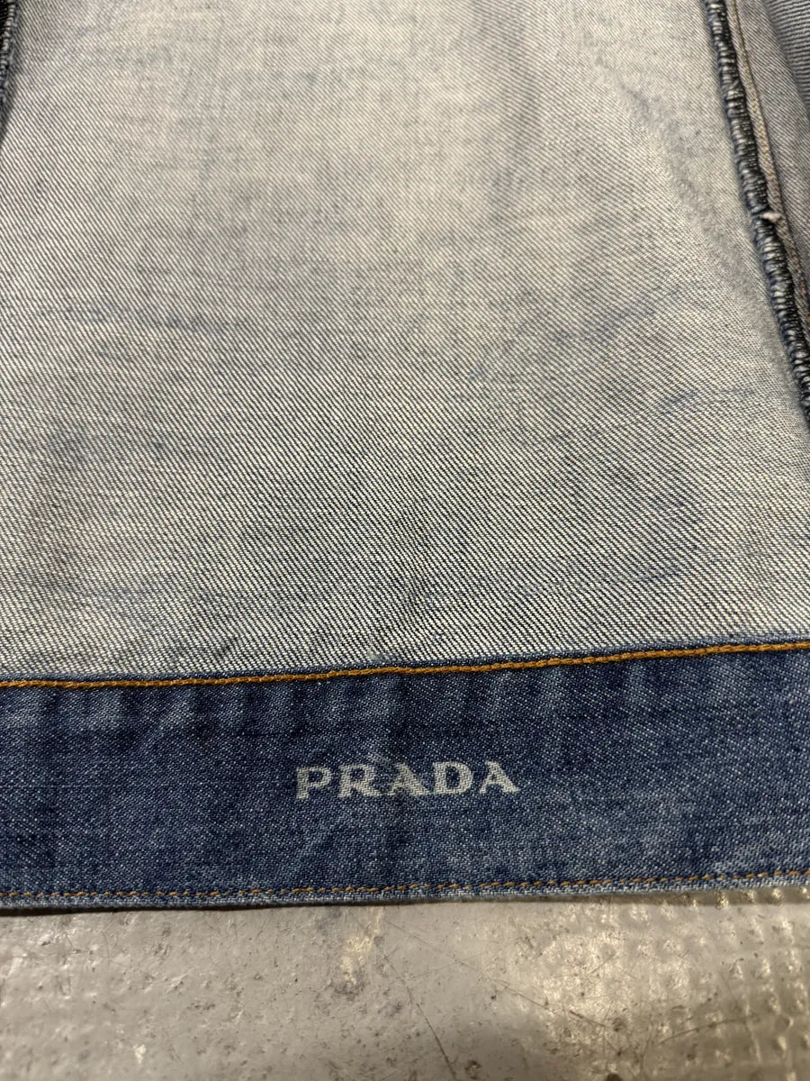 2000s Prada Faded Blue Denim Jacket (S/M) 12