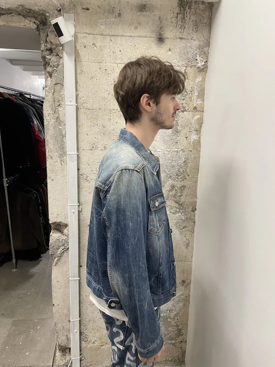 2000s Prada Faded Blue Denim Jacket (S/M) 3