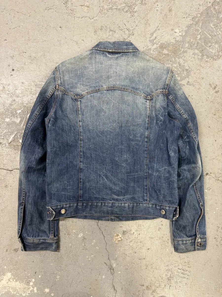 2000s Prada Faded Blue Denim Jacket (S/M) 4