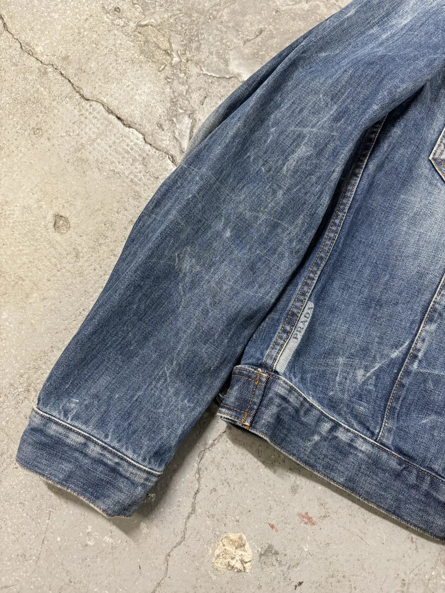 2000s Prada Faded Blue Denim Jacket (S/M) 6