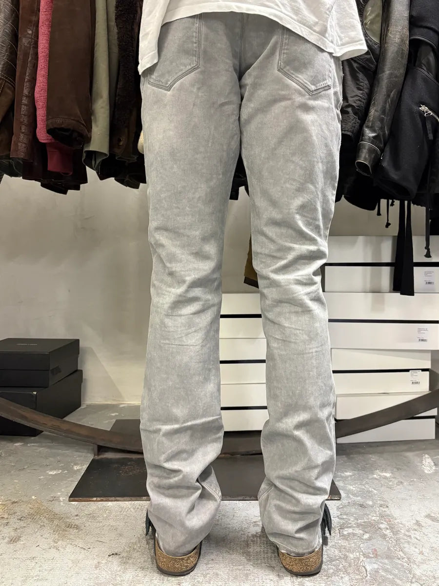 AW2010 Prada Faded Grey Distressed Slim Denim Jeans eBtzsmK 3