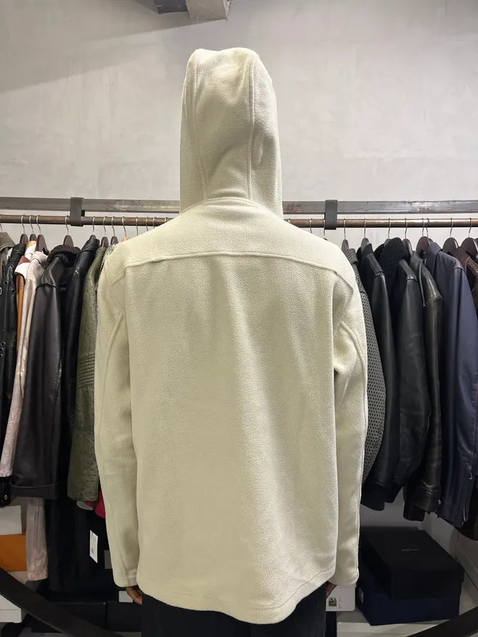 2000s Prada Fleece Cream White Hooded Sweater WIRQwtP 2