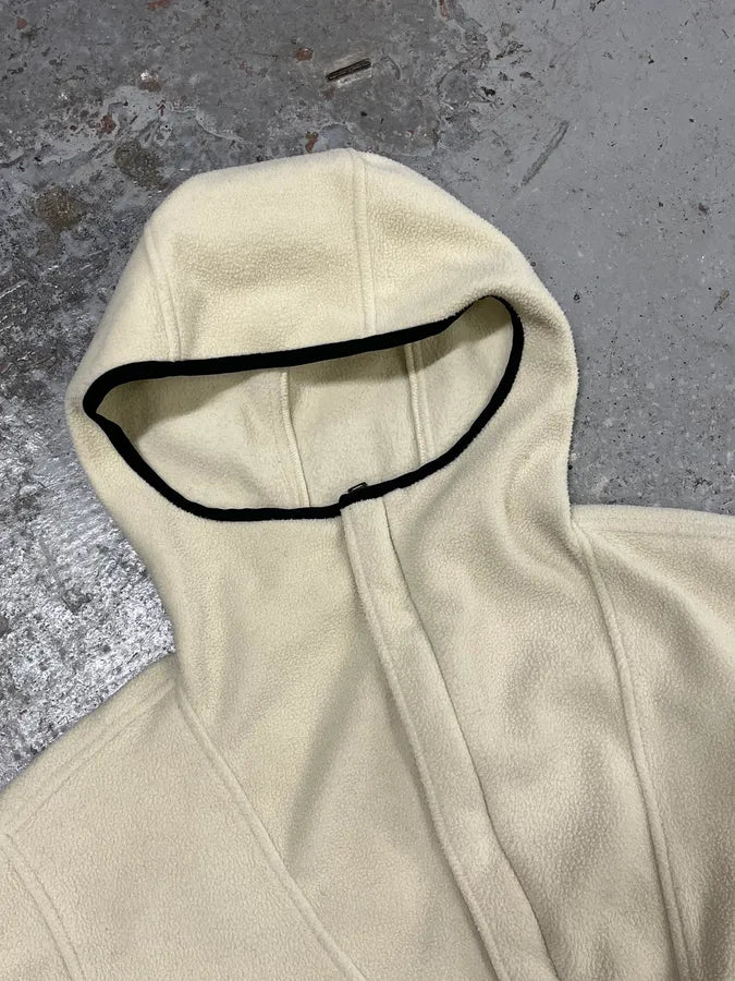 2000s Prada Fleece Cream White Hooded Sweater WIRQwtP 3