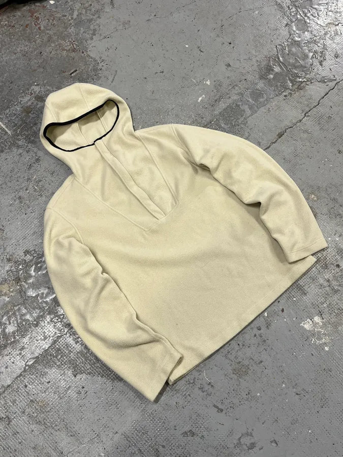 2000s Prada Fleece Cream White Hooded Sweater WIRQwtP 5