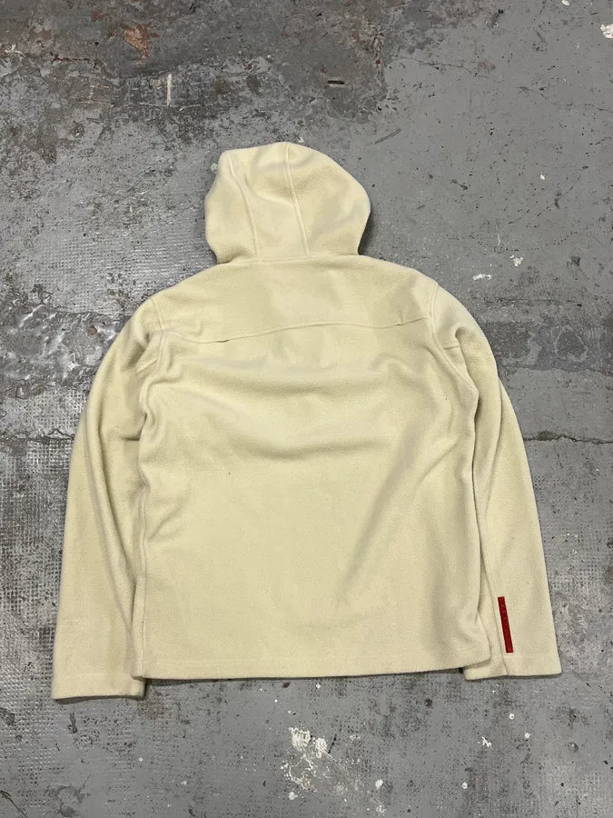 2000s Prada Fleece Cream White Hooded Sweater WIRQwtP 6