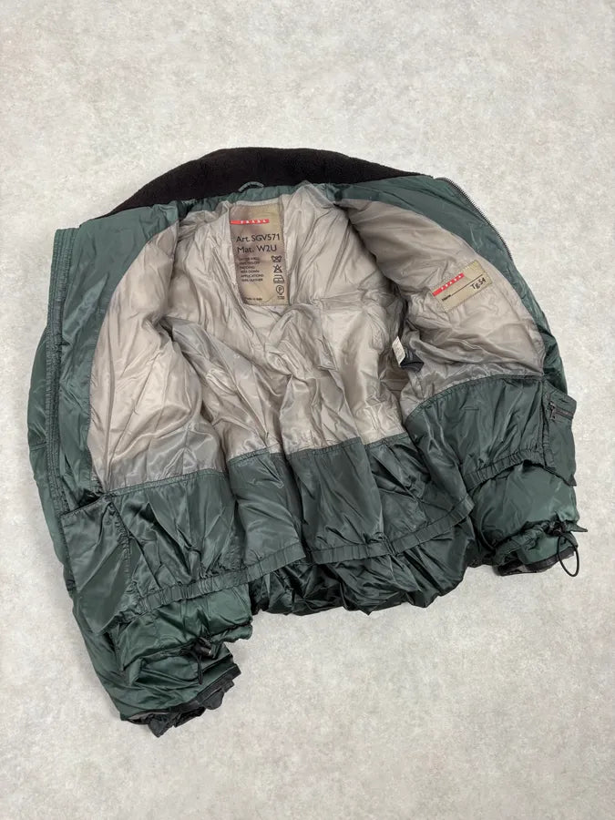 2000s Prada Forest Green Nylon Puffer Jacket CRhyddm 6