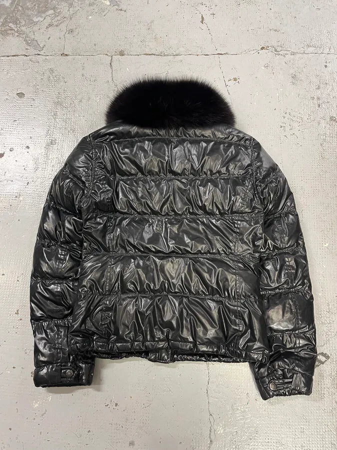 2000s Prada Fur Collar Black Puffer Jacket IdRLmNv 6