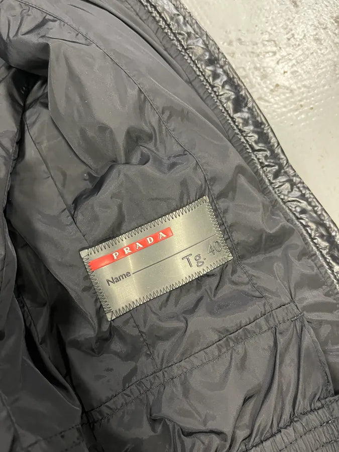 2000s Prada Fur Collar Black Puffer Jacket IdRLmNv 9
