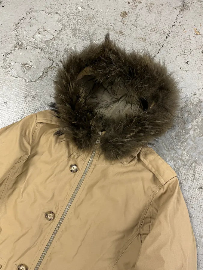 2000s Prada Fur Hood Beige Jacket iWEkxuw 4